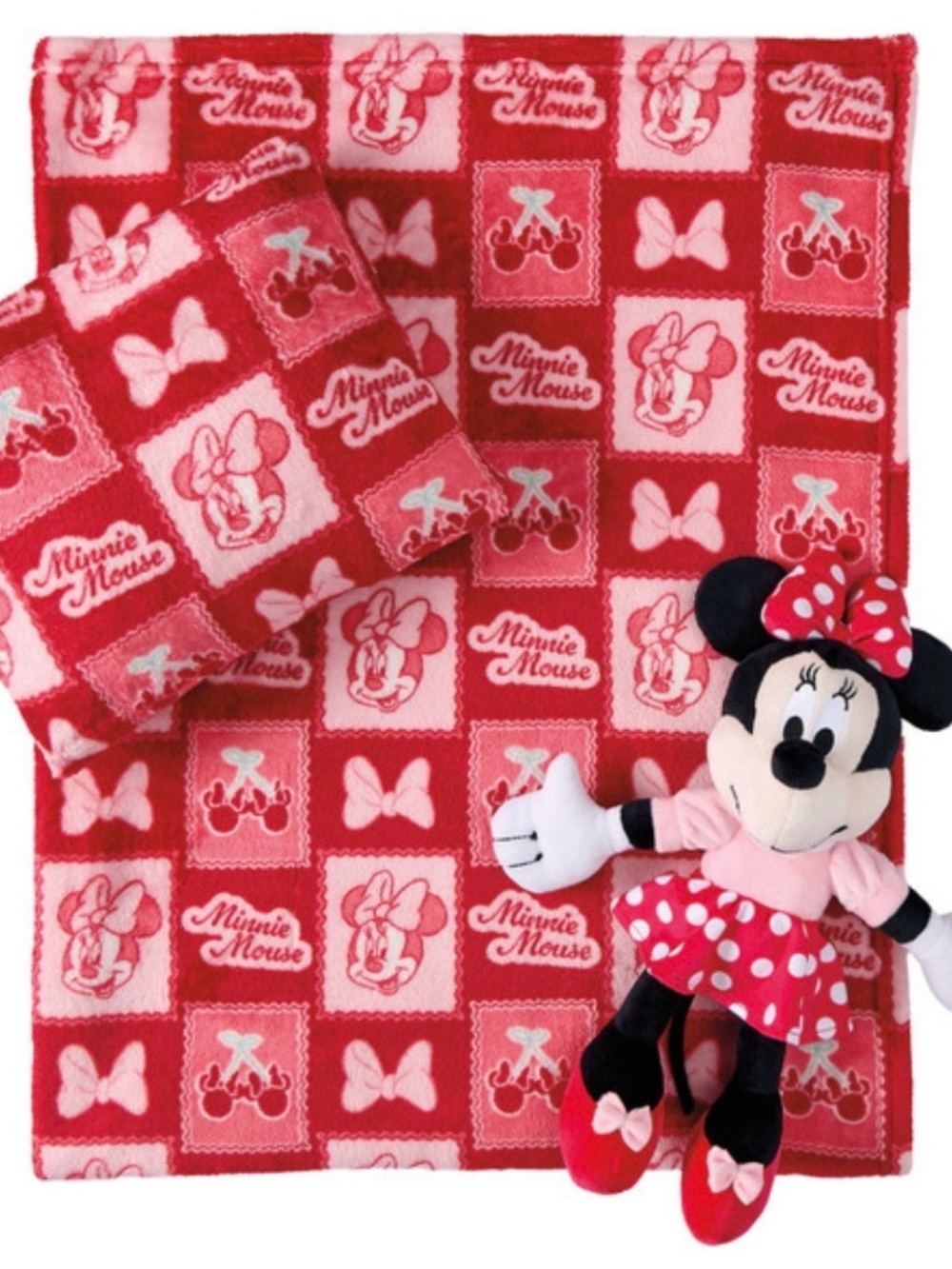 Disney Minnie Mouse Red and Pink Plush Travel Set